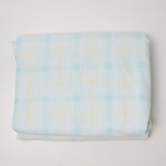 Light Blue + Yellow Plaid Flannel-Backed Fabric - 64" x 88"