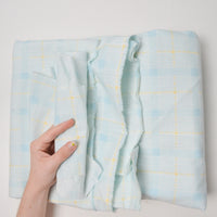 Light Blue + Yellow Plaid Flannel-Backed Fabric - 64" x 88"