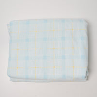 Light Blue + Yellow Plaid Flannel-Backed Fabric - 64" x 88"