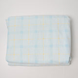 Light Blue + Yellow Plaid Flannel-Backed Fabric - 64" x 88"