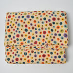 Light Tan + Colorful Dot Print Flannel Fabric - 42" x 104"