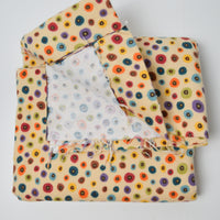 Light Tan + Colorful Dot Print Flannel Fabric - 42" x 104"