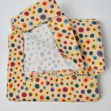 Light Tan + Colorful Dot Print Flannel Fabric - 42" x 104"