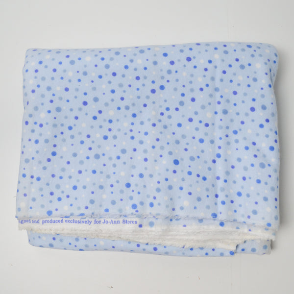 Blue Spotted Flannel Fabric - 42" x 144"