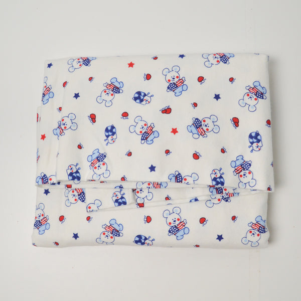 Patriotic Mouse, Snail + Mushroom Print Flannel Fabric - 44" x 72"