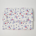 Patriotic Bunny + Stars Print Flannel Fabric - 44" x 72"