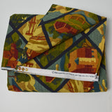 Hooked Rug House Print Flannel Fabric - 44" x 56"