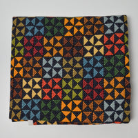 Hooked Rug Geometric Print Flannel Fabric - 42" x 56"