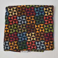 Hooked Rug Geometric Print Flannel Fabric - 42" x 64"