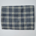 Gray, Blue + Green Plaid Woolly Woven Fabric - 54" x 60"