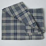 Gray, Blue + Green Plaid Woolly Woven Fabric - 54" x 60"