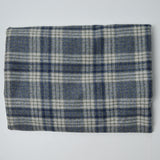 Gray, Blue + Green Plaid Woolly Woven Fabric - 54" x 60"