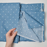 Blue + White Dotted Quilting Weight Woven Fabric - 44" x 256"