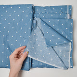Blue + White Dotted Quilting Weight Woven Fabric - 44" x 256"