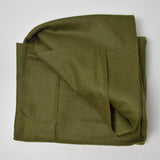 Olive Green Wool Woven Suiting Fabric - 60" x 68"