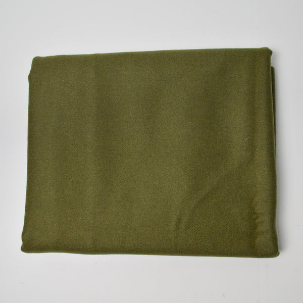 Olive Green Wool Woven Suiting Fabric - 60" x 68"