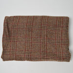 Brown + Red Plaid Woolly Woven Fabric - 54" x 58"