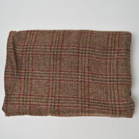 Brown + Red Plaid Woolly Woven Fabric - 54" x 58"