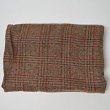 Brown + Red Plaid Woolly Woven Fabric - 54" x 58"