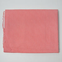Red + White Striped Seersucker Fabric - 44" x 70"