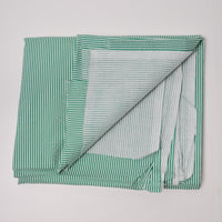 Green + White Striped Seersucker Fabric - 44" x 70"