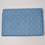 Blue + White Dotted Quilting Weight Woven Fabric - 44" x 184"