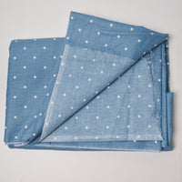 Blue + White Dotted Quilting Weight Woven Fabric - 44" x 184"