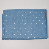 Blue + White Dotted Quilting Weight Woven Fabric - 44" x 184"