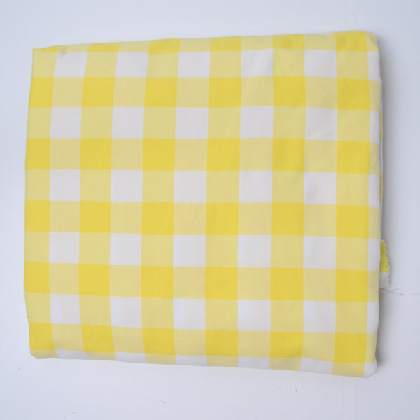 Yellow Gingham Woven Fabric - 44" x 264"