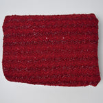 Sparkly Red Striped Boucle Knit Fabric - 66" x 116"