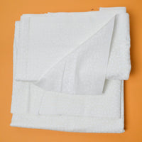 White on Cream Leaf Print Quilting Weight Woven Fabric - 44" x 170"