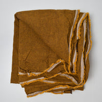 Warm Brown Linen Blend Woven Fabric - 44" x 120"