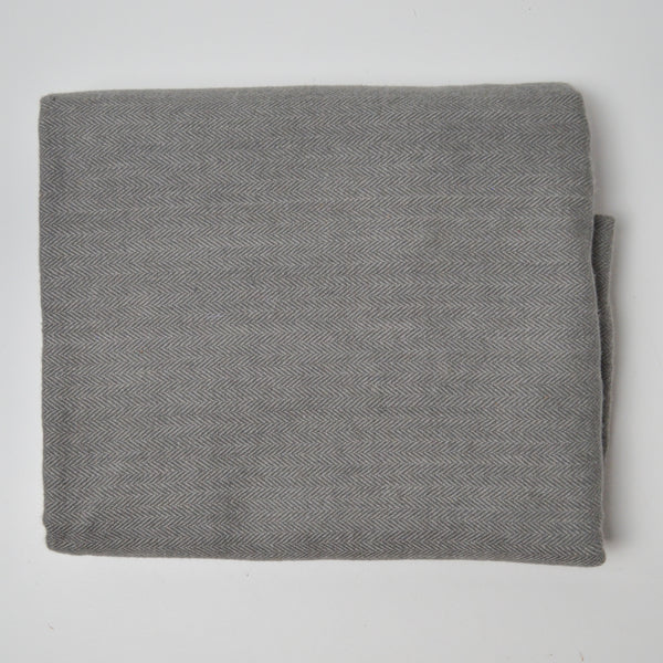 Gray Herringbone Brushed Flannel Fabric - 46" x 54"