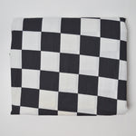 Black + White Checkered Woven Fabric - 40" x 160" (Some Stains)