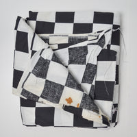 Black + White Checkered Woven Fabric - 40" x 160" (Some Stains)
