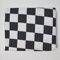Black + White Checkered Woven Fabric - 40" x 160" (Some Stains)