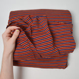 Purple, Red + Orange Striped Knit Fabric - 80" x 144"