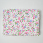 Purple, Pink + White Floral Flannel Fabric - 42" x 86"