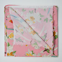 Pink Paint By Numbers Bird Print Moda Cotton Quilting Fabric - 40" x 42"
