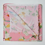 Pink Paint By Numbers Bird Print Moda Cotton Quilting Fabric - 40" x 42"
