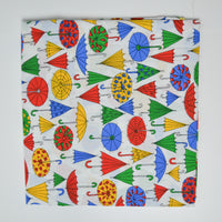 Vintage Colorful Umbrella Print Woven Fabric - 31" x 44"