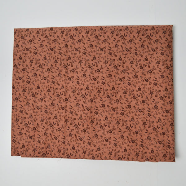 Brown Tiny Floral Print Quilting Weight Woven Fabric - 36" x 70"