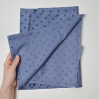 Blue Tiny Dots + Floral Motif Quilting Weight Woven Fabric - 28" x 42"