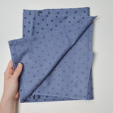 Blue Tiny Dots + Floral Motif Quilting Weight Woven Fabric - 28" x 42"