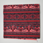 Red + Pink Floral Border Quilting Weight Woven Fabric - 42" x 84"