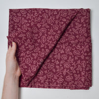 Maroon Floral Quilting Weight Woven Fabric - 42" x 44"