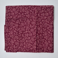 Maroon Floral Quilting Weight Woven Fabric - 42" x 44"