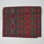Green + Red Patterned Striped Quilting Weight Woven Fabric - 44" x 66"