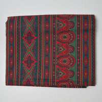 Green + Red Patterned Striped Quilting Weight Woven Fabric - 44" x 66"