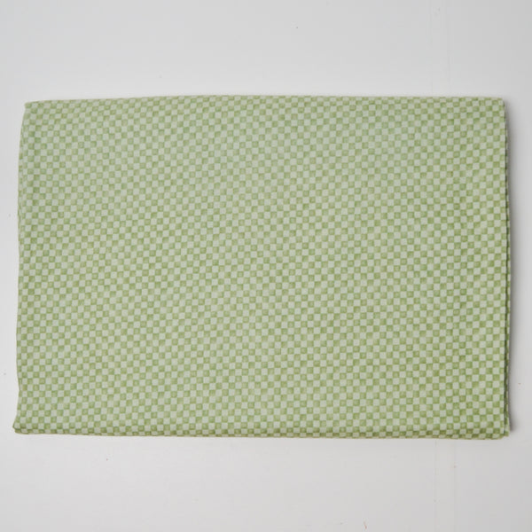 Green Checkered Quilting Weight Woven Fabric - 42" x 80"